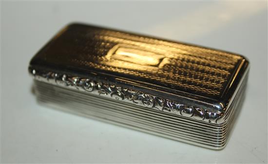 George IV silver engine-turned rectangular snuff box